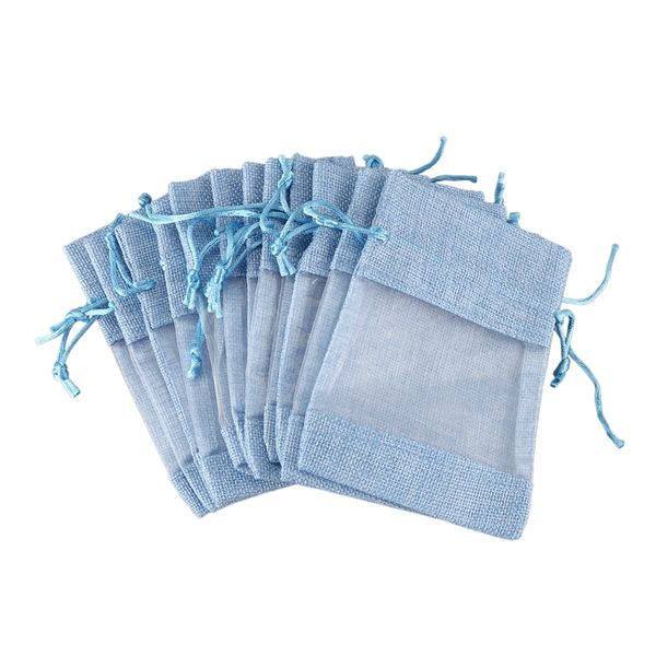 12 шт малого мешочек с drawstring для рождественских подарков партии благосклонности косметических образцов mesh мешок свадебных ювелирных и, Pink;blue