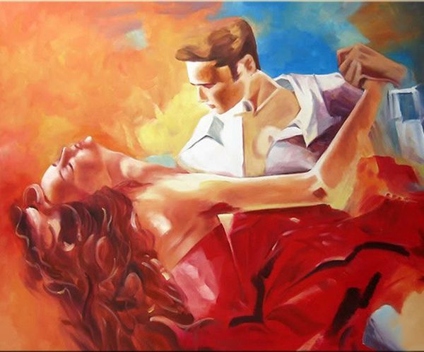 

duo dance home decor handpainted & hd print oil painting on canvas wall art canvas pictures b012