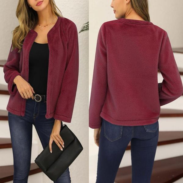 

new arrival women plush long sleeve cardigan autumn spring casual sweater coat outwear, Black;brown