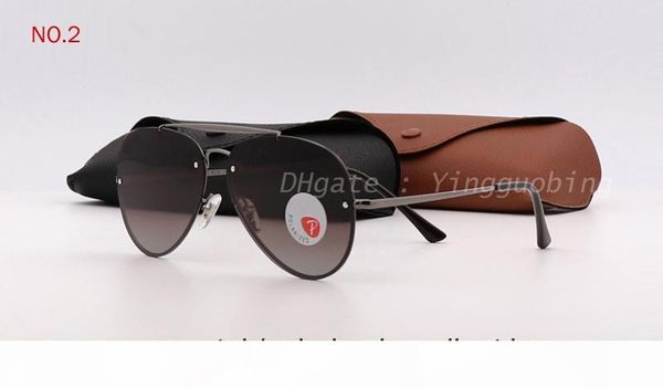 

2018 new blaze mirror rivets sunglasses men women brand design quality polarized metal sun glasses traveller oculos de sol homem 3584 gafas, White;black