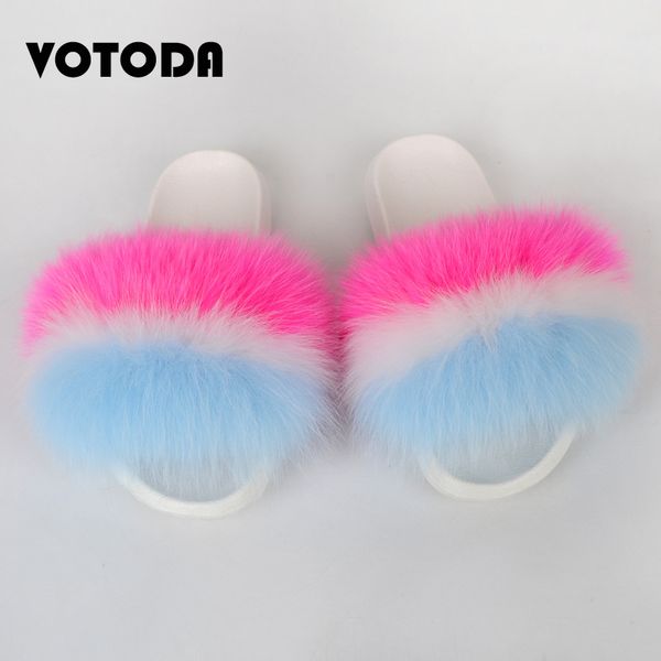 

summer woman real fur slippers fluffy soft women fur flop flip cute hairy hair sandlas ladies indoor comfortable shoes, Black