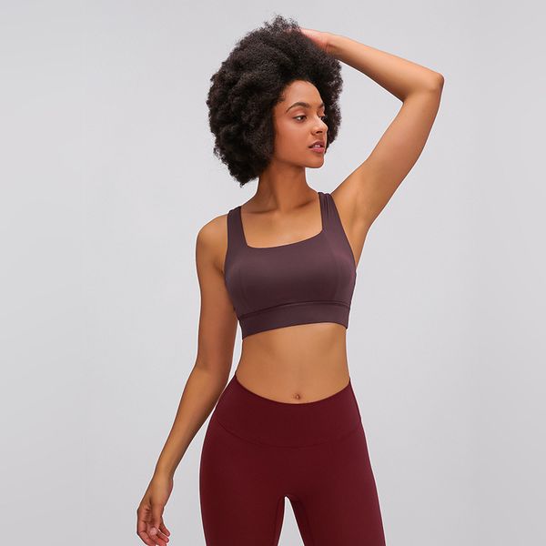 

lu-60 2020 sleeveless tee shirt femme back cross sports women fitness yoga gym clothing black t shirt workout for women, White;red