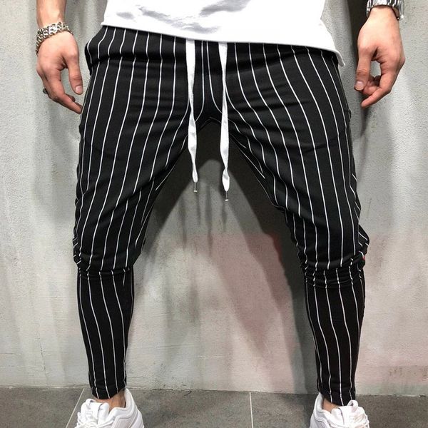 

men's pants fashion slim fit striped men black red trousers mens joggers male sweatpants pantalones hombre