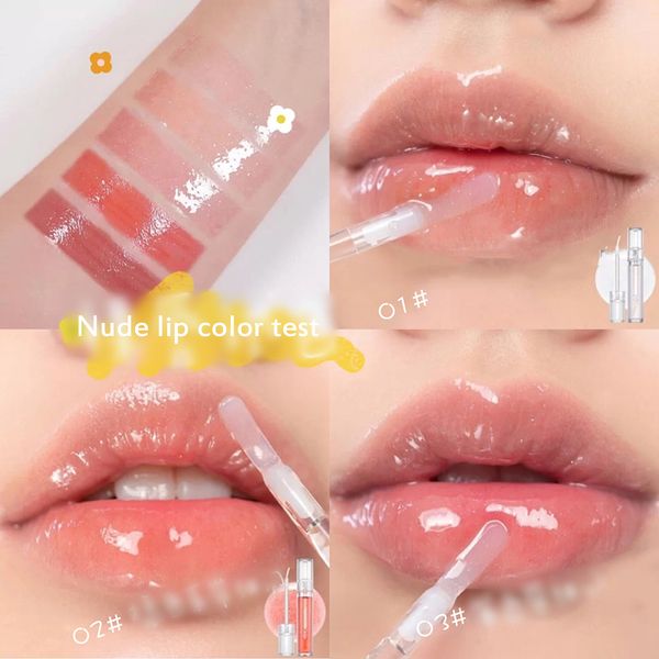 

6 colors mirror water gloss lip glaze glass transparent lip gloss moisturizing plumping shiny liquid lipstick makeup nude sexy