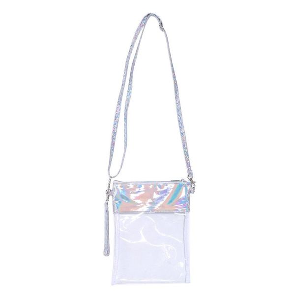 

women transparent shoulder crossbody bag tote wristlet satchel purse l9be