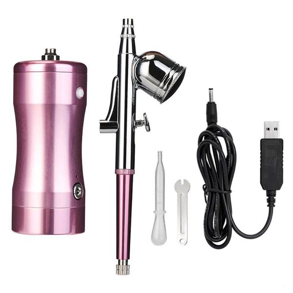 

dual action airbrush kit spray pump pen compressor portable air brush paint spray gun for nail art desgin tattoo cake painting