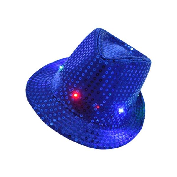 

newly fashion adult/kids led cap flashing light up sequins birthday masquerade party hat props women men casual caps dod886, Blue;gray