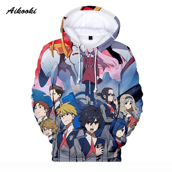 

aikooki darling in the franxx 3d print hoodie men's women's hooded sweatshirts neutral street clothes popular anime 3d hoodies, Black