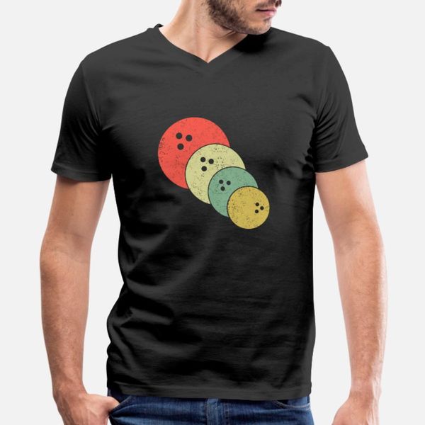 

retro bowling ball t shirt men designer cotton size s-3xl leisure graphic building summer trend shirt