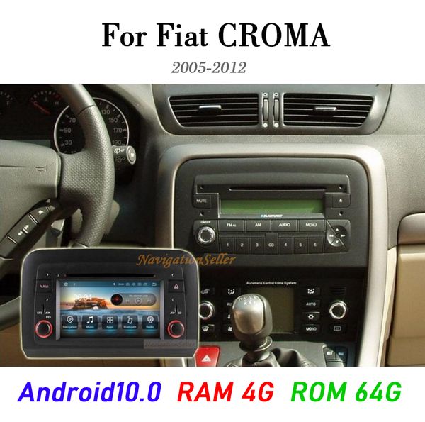 Ultimo Android 10.0 OCTA CORE RAM 4G ROM 64G 2DIN Lettore DVD per auto per Fiat Croma 2005-2012 Wifi GPS BT Radio audio multimediale stereo gps