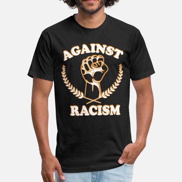 

against racism t shirt men designs short sleeve o neck letters crazy new fashion summer leisure shirt
