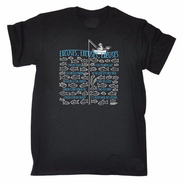 

new men's t-shirt design casual cool fisher excuses men's drowning worms birthday gear funny fish gift t shirt