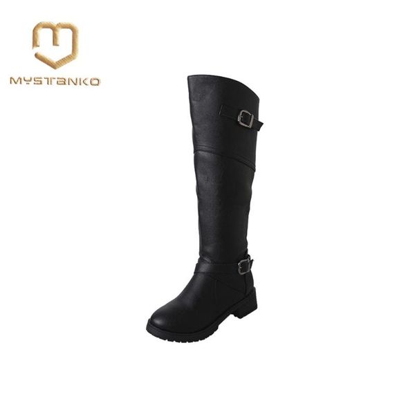 

boots women shoes 2021 women's autumn fashion leather above the knee to thigh botas mujer. xz-055, Black
