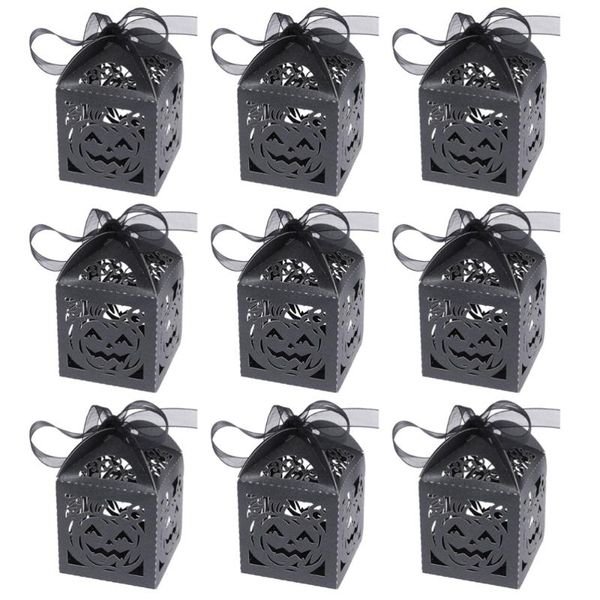 

100pcs halloween hollow-out paper gift boxes party pumpkin pattern candy boxes