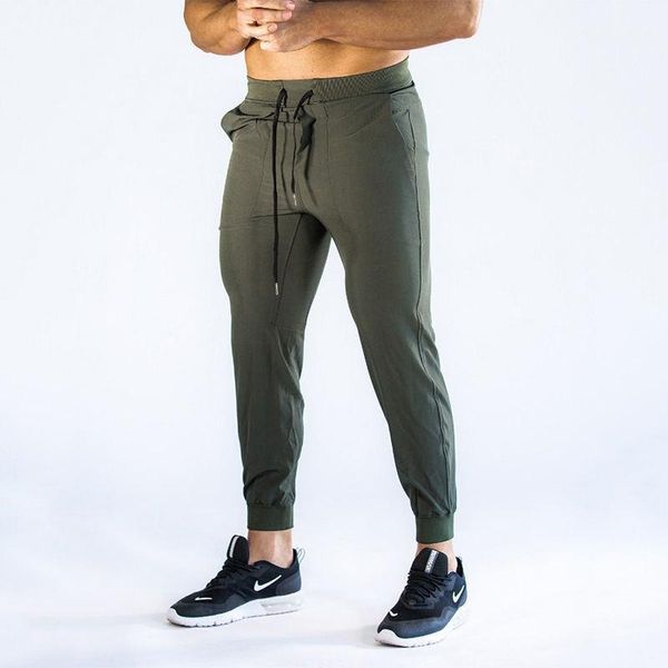 

gym training mens trousers sport mens pants quick dry skinny male full pants solid color new, Black