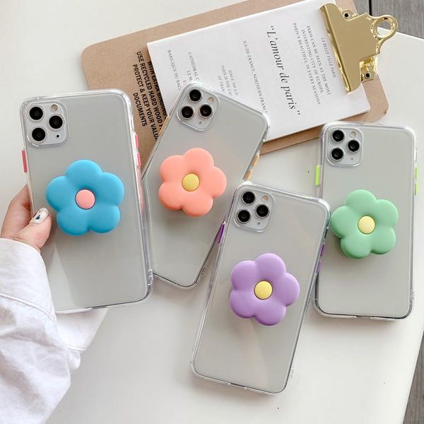 

cgjxscute flower cartoon soft phone case for iphone x xr xs 11 pro max 6 7 8 plus holder cover for samsung s8 s9 s10 a50 note 8 9 10 with st