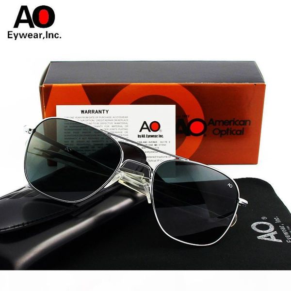 

ao aviation sunglasses men women 2018 with original box american optical sun glass driving oculos masculino, White;black