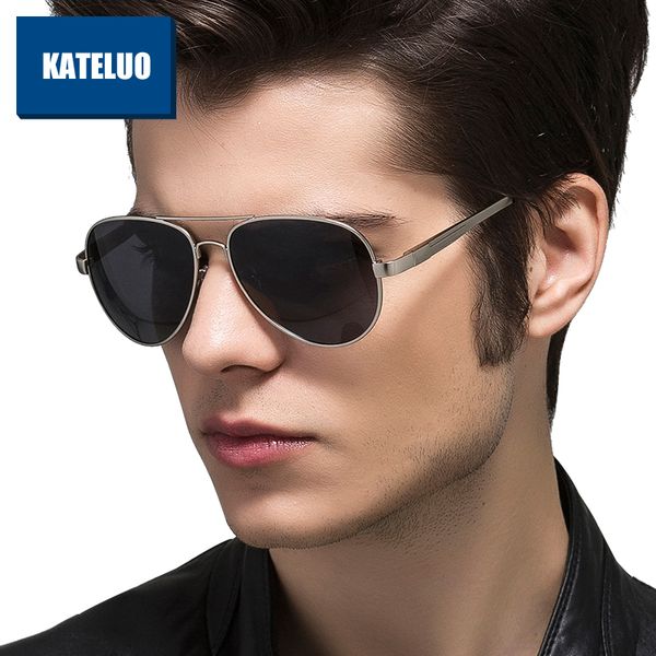 

kateluo men's sun glasses classical sun glasses stainless steel polarized lens sunglasses eyewear accessories for men 1129, White;black
