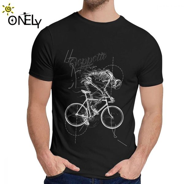 

tee shirt bicycle skeleton biker comfortable man's o-neck vintage t-shirt