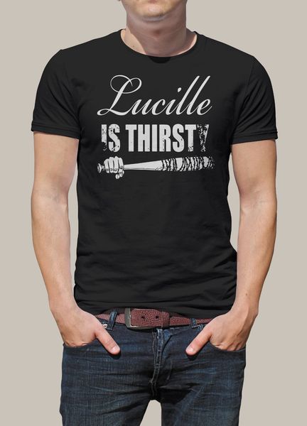 

2019 walking dead lucille is thirsty men t-shirt summer fashion tee shirt