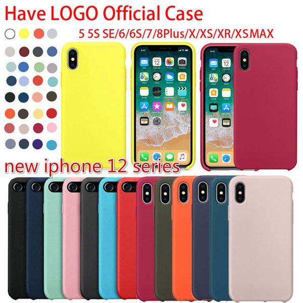 

have logo original silicone cases for iphone 6 7 8 plus liquid silicone case cover for iphone12 11 pro xs max with retail package