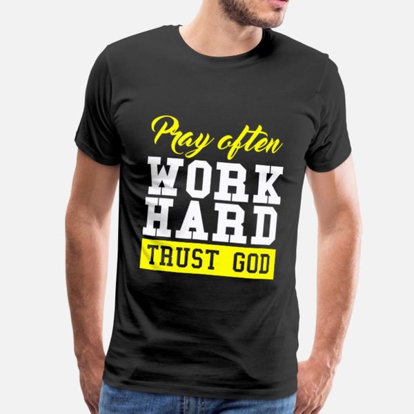 

trust god t shirt men character 100% cotton size s-3xl family fitness breathable spring vintage shirt