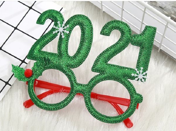 

2021 new christmas snowflake digital glasses christmas party performance dress up christmas decorative glasses creative gifts a005