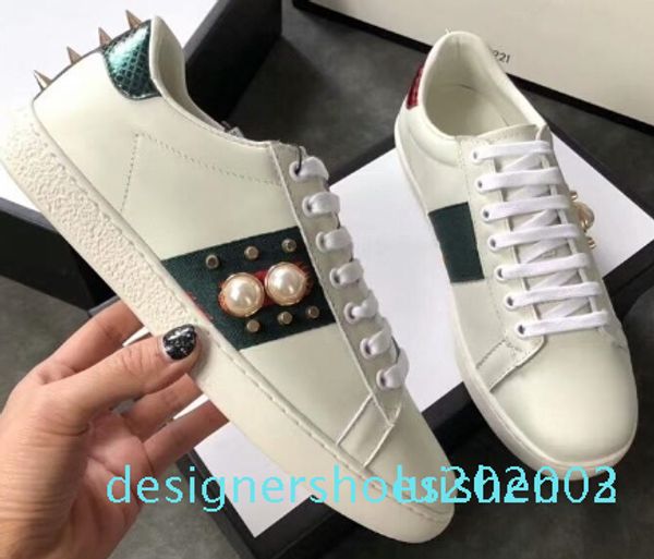 

big size us5-us13 white black shoes designer leather ace shoes man women plus size luxury casual shoes with box dust bag s03