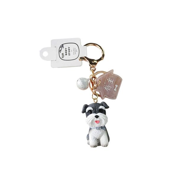 

wholesales cute cartoon dog keychain personality creative car key/bag pendant, Black