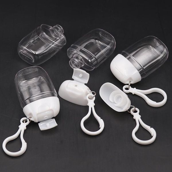 

hook hand small transparent bottle clear jars sanitizer petg in bottle key bottle plastic flip ring sample pack portable 30ml portab pjrgmh