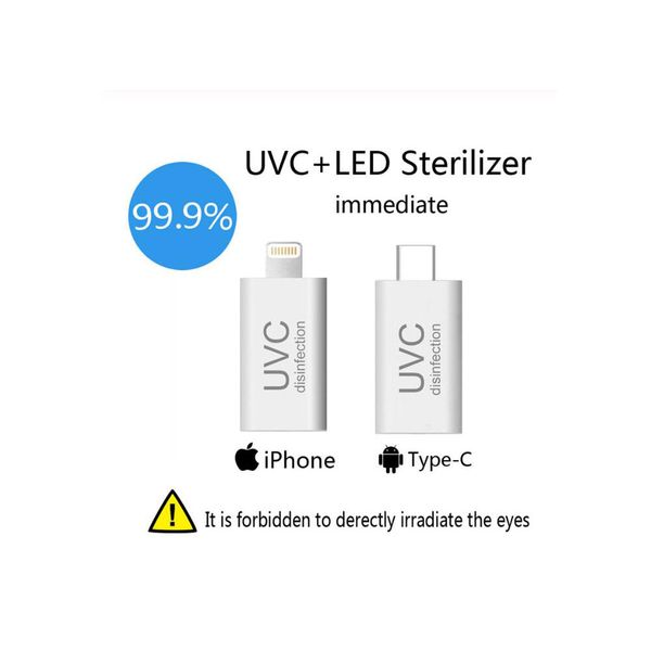 

uvc disinfection light lamp, type-c / lighting port mini portable uv sterilizer lamp 5v led light sterilizer 99.9% sterilizing