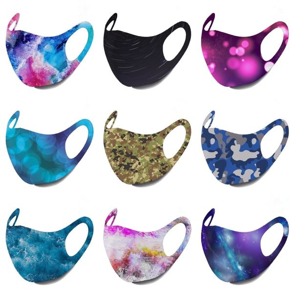 

multifunction headwrap women yoga sports mask button headbands wide turban summer protection cap colorful print elastic headbands l127fa#321