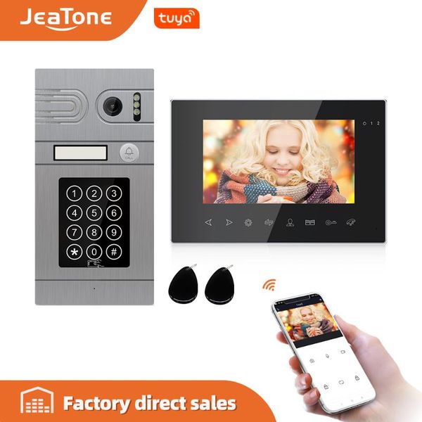 

jeatone 7 inch tuya wifi video intercom for home video door phone 720p/ahd calling panel support electric locks remote control