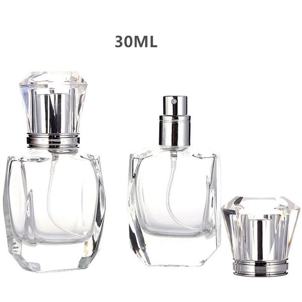 

5pcs/lot 30ml transparent glass perfume bottle rechargeable travel bottle glass refillable sprayer empty