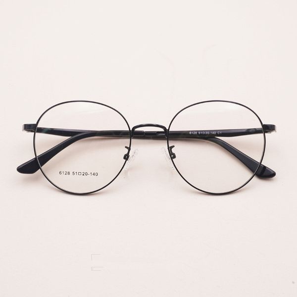 

literary and artistic retro metal glasses frame male and female optical frames can be equipped with lens lenses, Black