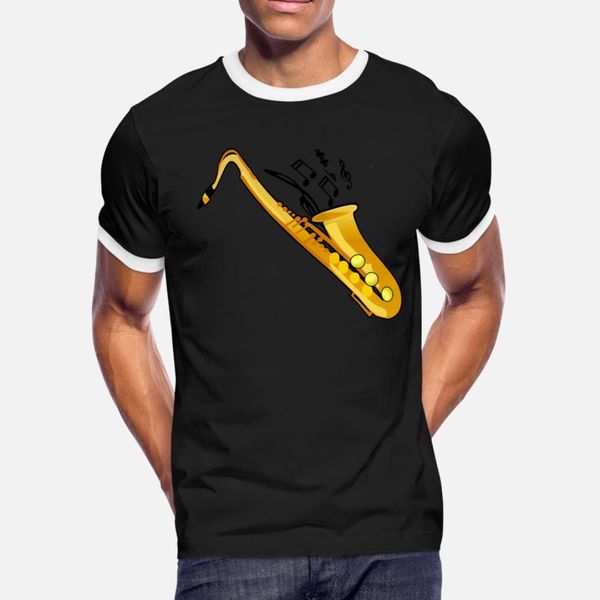 

saxophone t shirt men personalized cotton size s-3xl family famous new style spring unique shirt