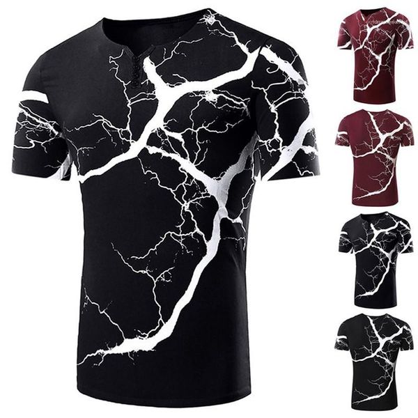 

print mens designer tshirts fashion buttons panelled mens tees casual short sleeve males clothing 3d digital, White;black