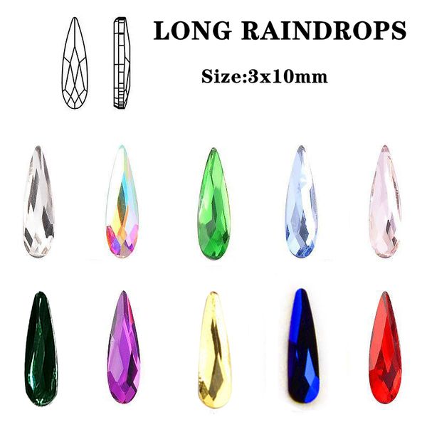 

3x10mm water drop nail art rhinestone flat bottom glass strass for diy 3d nail art decoration supplies 30pcs, Silver;gold