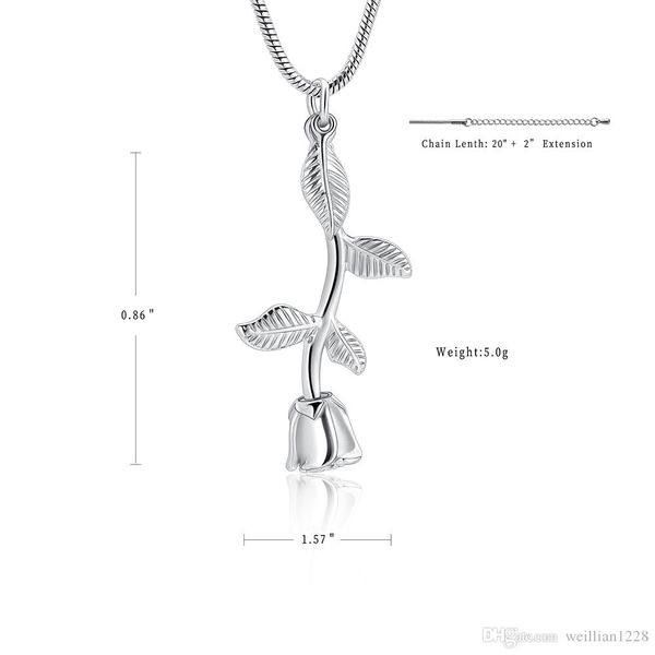 

gf9998 silver, gold, black and rose gold stainless steel cremation necklace - flower urn women gift locket for loved one ashes keepsake