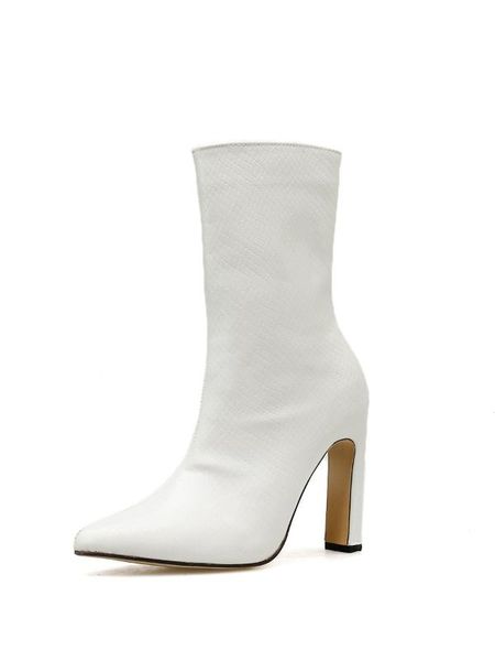 

shoes women's leather boots boots-women luxury designer booties woman 2020 high heels fashion rubber stiletto pointy, Black