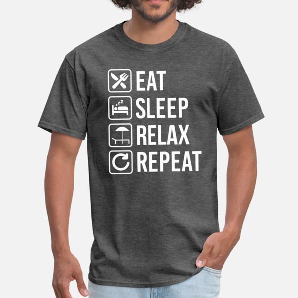 

relaxing on the beach eat sleep repeat t shirt men customize 100% cotton round collar family fit new fashion spring cool shirt