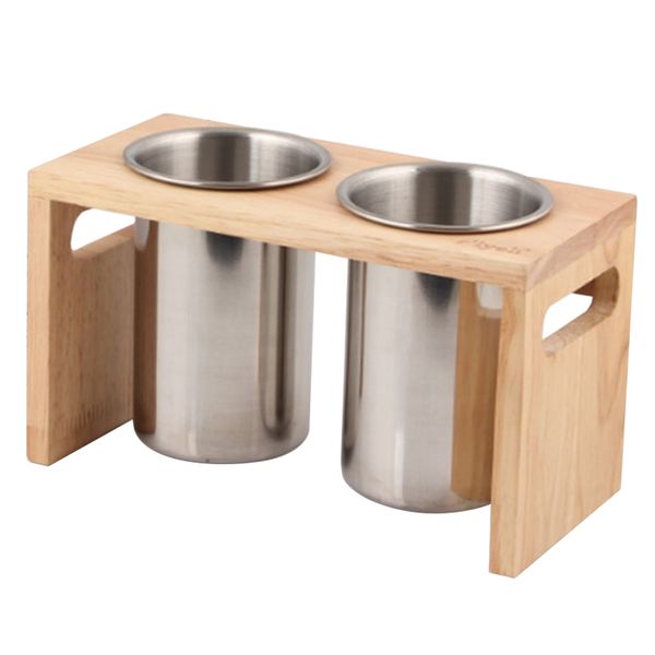 

flatware organizer cutlery holder tools mildew proof stainless steel wood base