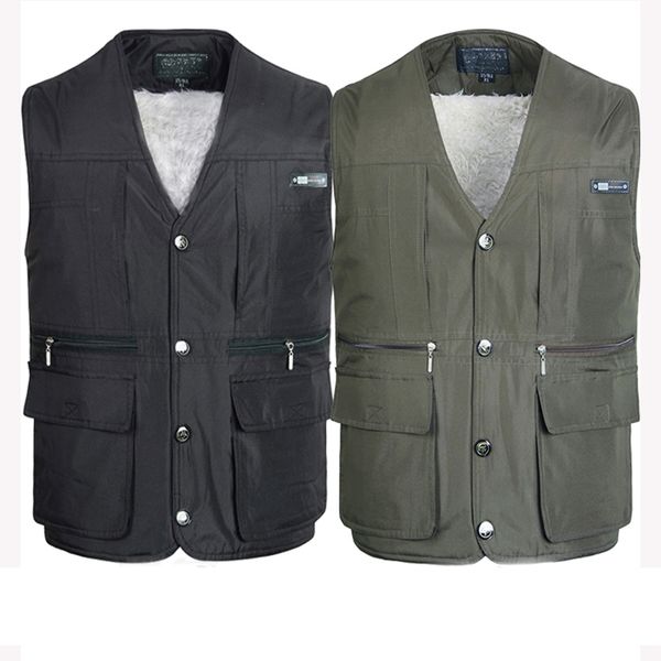 

winter tactical warm vests vest windproof army vest tactico hunting vests sleeveless wool coats mens fishing clothing, Black;white