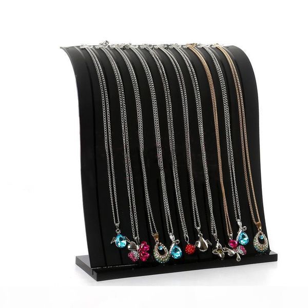 

high-end two-color 12 booths transparent acrylic necklace display stand bracelet holder pendant display stand jewelry display stand, Black;white