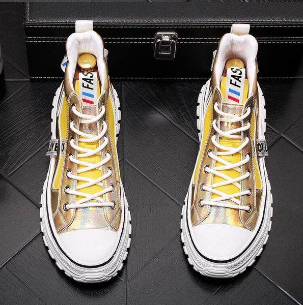 

2020 men streets fashion high text causal flats platform shoes loafers moccasins male designer shoe sapato social masculino, Black