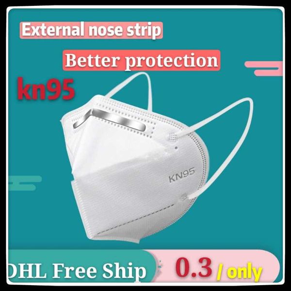

KN95 mask with FFP2 certificate, five-layer filtration rate as high as 95%, disposable mask for dust and particulate PM2.5 folding KN95 mask