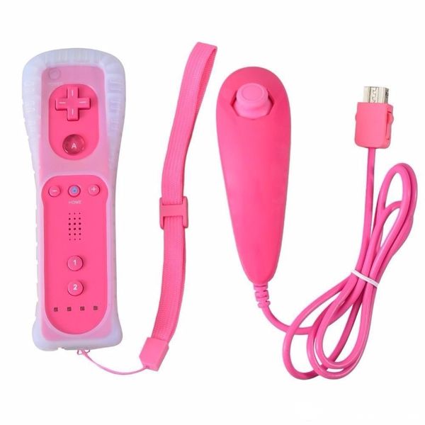 

2-in-1 wireless remote controller+nunchuk control for nintendo wii gamepad silicone case motion sensor 100pcs/lot 3 kind