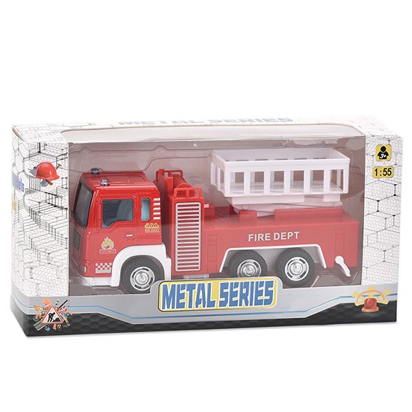 

kid toy 1:55 pull-back alloy truck fire fighting construction vehicle diecast model car for baby wholesale