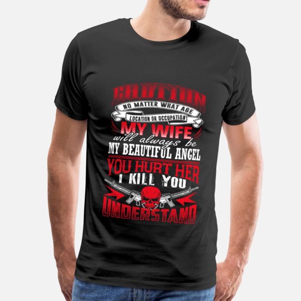 

my wife will always be my beautiful angel t shirt men designs cotton s-3xl basic solid loose building spring original shirt