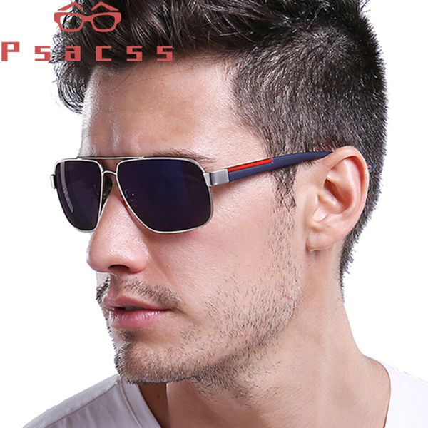 

psacss casual square polarized sunglasses men tr90 frame high-end sun glasses for male driving fishing gafas de sol hombre uv400, White;black
